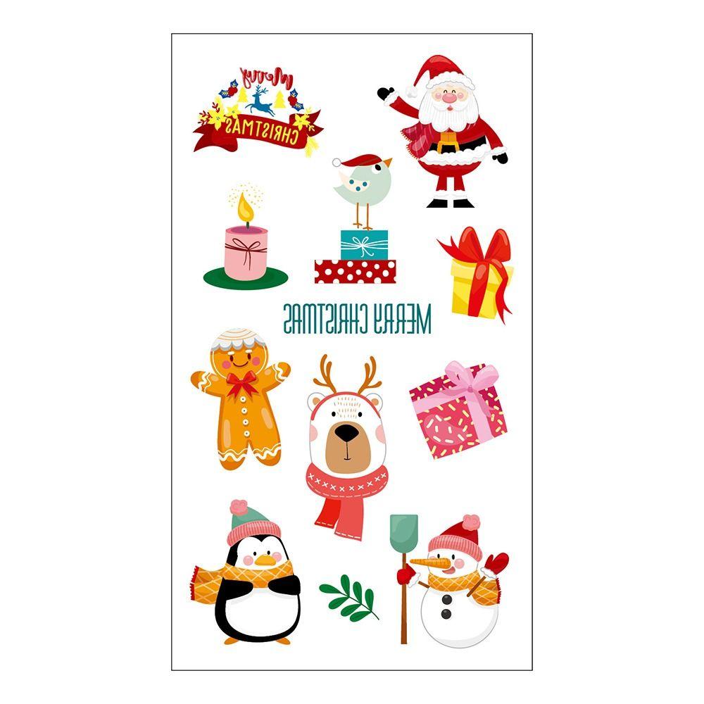 10 шт., водонепроницаемые рождественские временные татуировки, водонепроницаемые рождественские подарки, руки, тело