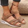 Summer Women's Sandals New Fashion New Open Toe Platform Wedge Sandals for Women Outdoor Casual Beach Shoes Shining Water Diamond Women's Sandals