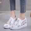 Summer Casual Women's Lace Breathable Shoes Trends 2025 Original Y2k Fashion Slip On High On Platform Embroidery Ladies Footwear
