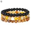 3 шт./компл. каменный браслет три в одном очаровательная эластичная веревка натуральный синий золотой тигровый глаз агат камень
