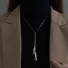 Geometric Triangular Fringed Necklace Women's Light Luxury Niche Design Sense Pull Stainless Steel Clavicle Chain Ins Temperament Chain