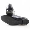 LOUIS VUITTON loafers Square toe with LV Metal logo black leather Women 37.5 Used