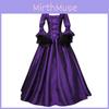 Middle Ages Lace Patchwork Dress With Large Trumpet Sleeves Court Skirt Evening