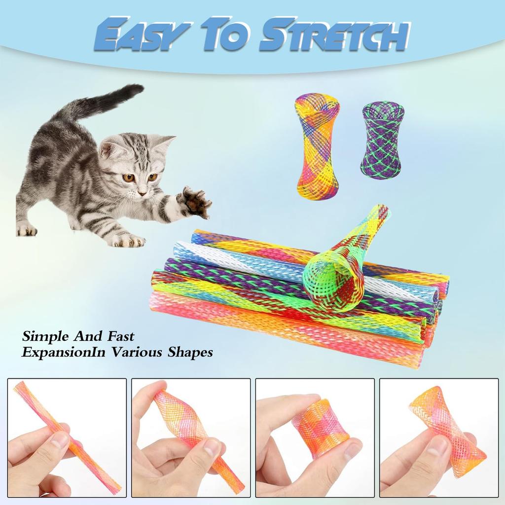 Cat spring pipe combination toy set, colorful 50PCS