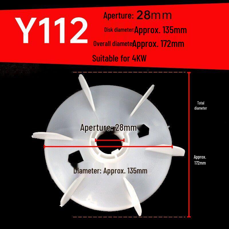 Three-Phase Motor Cooling Fan Blade YY80-355, 0.55KW-160KW, Plastic Accessory