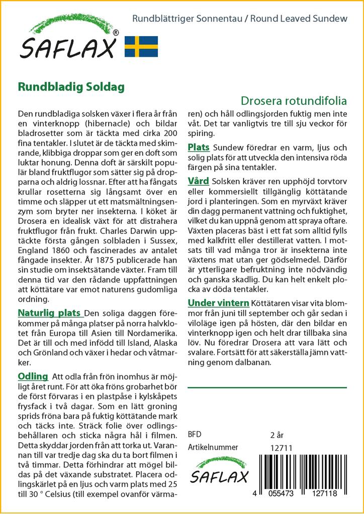 SAFLAX Росянка круглолистная - 50 семян - Drosera rotundifolia