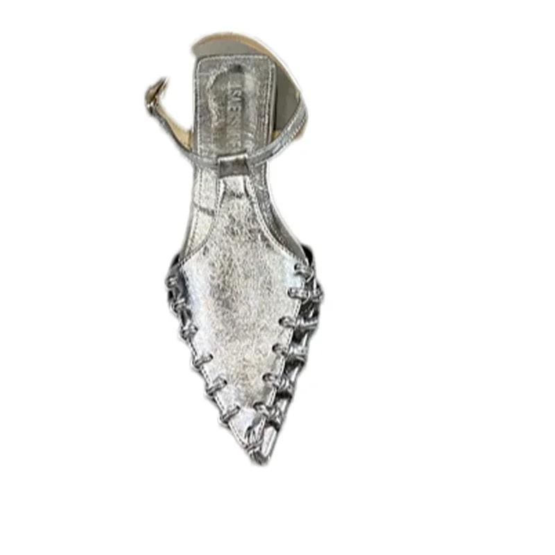 Сандалии на плоской подошве с острым носком, женская летняя повседневная обувь, модные новые тапочки, дизайнерские пляжные прогулочные удобные трендовые женские туфли