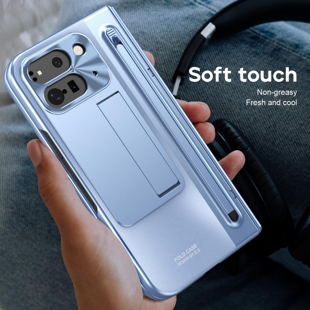 Чехол-книжка 360° Full Protection с шарниром для Google Pixel 10 9 Pro Fold 2 с сенсорным стилусом, закаленное складное покрытие