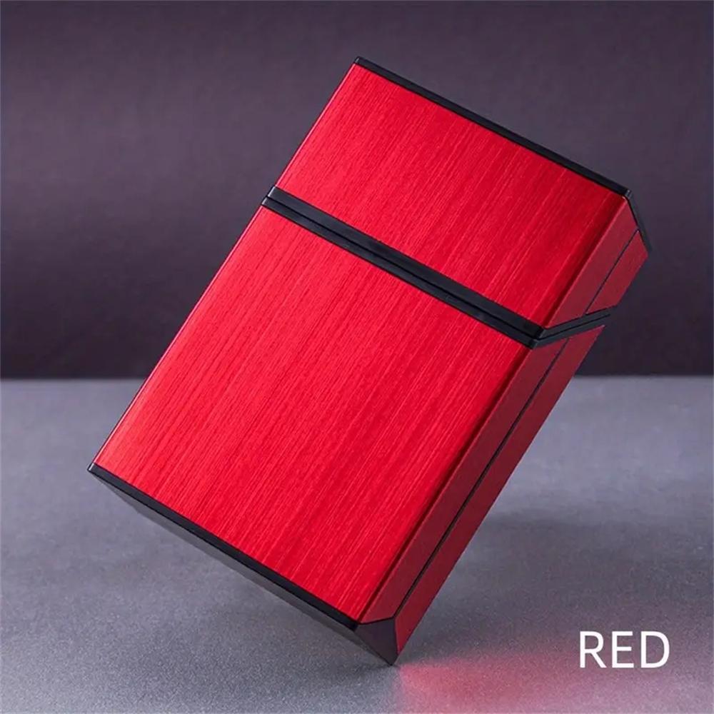 1pcs Portable Cigarette Case Metal Waterproof Cigarette Box 20pcs Capacity Flip Cover Storage Box Men's Gadget Smoking Tool Blac