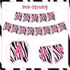 Zebra Birthday Decorations Pink Pre-Strung Zebra Happy Birthday Banner Wildlife Zebra Print Party Supplies for Safari Jungle Theme Bday Party