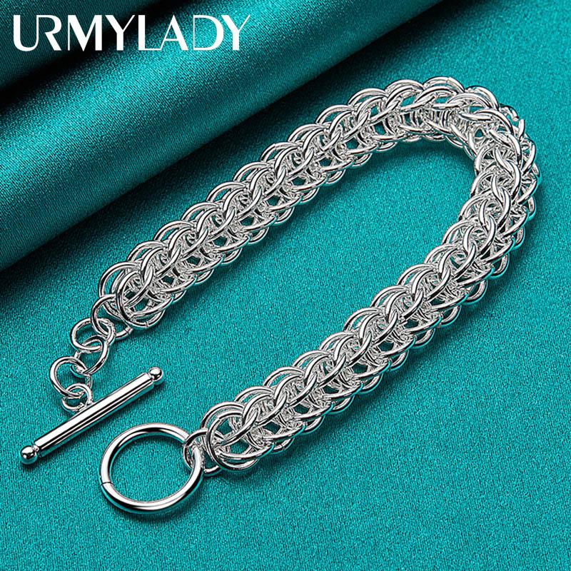 925 Sterling Silver Multi Circle Bracelet For Women Fashion Wedding Party Charm Jewelry