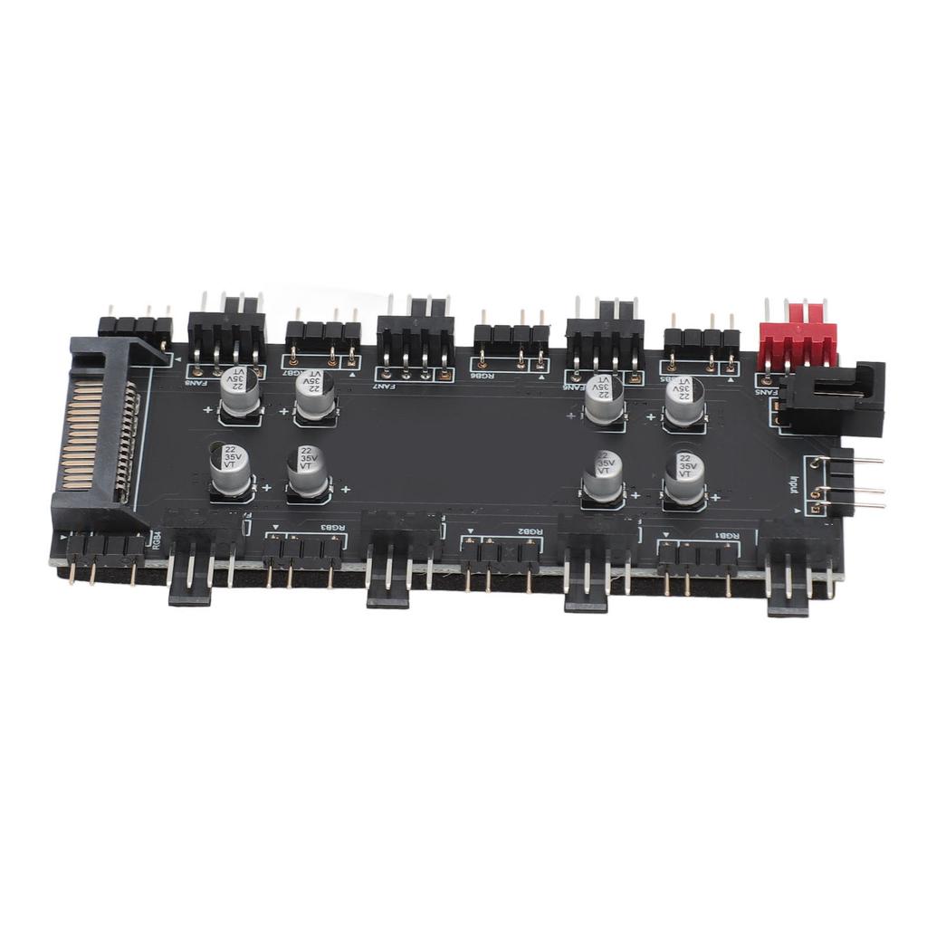 ARGB PWM 2 in 1 Hub 8 Way 5V 3 Pin ARGB HUB and 8 Way 12V 4 Pin PWM Hub for Expanding Motherboard Fan and ARGB Interface