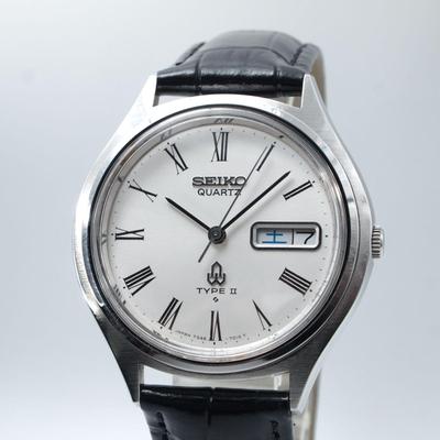 Б/у Отремонтированный SEIKO Type 2 Римский Sunburst 7546 Винтажные Кварцевые