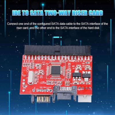 Адаптер SATA на IDE для жесткого диска JM20330 Адаптерная карта IDE на SATA для SSD Серийный на Параллельный с 7-контактным кабелем данных SATA с кабелем питания IDE