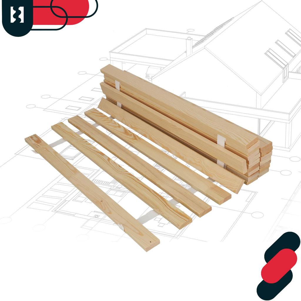 Wooden Bed Frame With Slats On A Tape For A Mattress 90 X 200 Cm