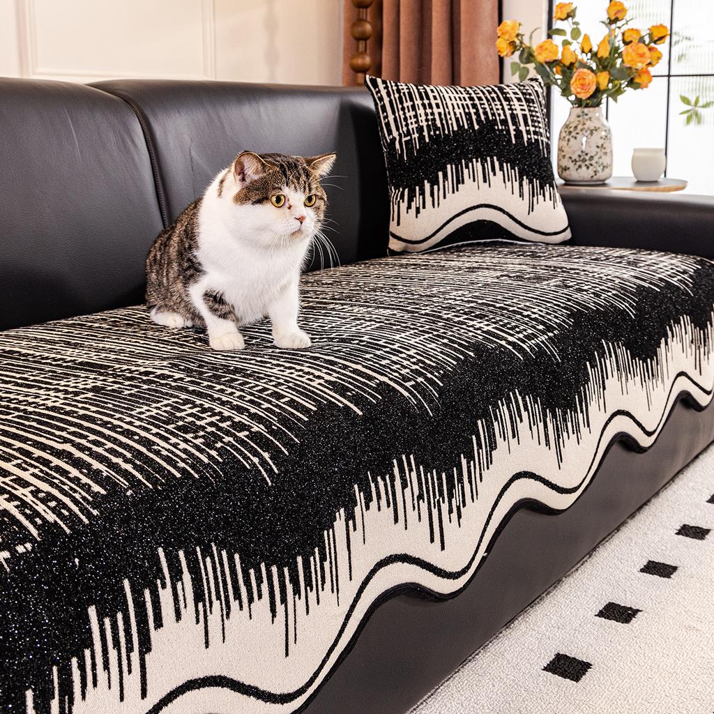 Geometric Milk Silk Sofa Seat Cover Pet Friendly S/M/L/Xl High Elasticity Sofa Slipcovers Couch Cap Furniture Case Soft
