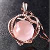 Японская и корейская мода Розовый кристалл Женское ожерелье на ключицу с подвеской из розового кварца.