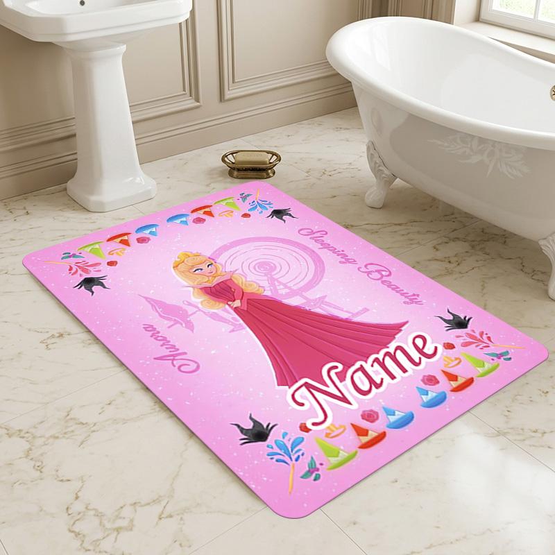Personalized Name Princess Aurora Living Room Non-Slip Area Rug Soft Carpet for Bedroom Kids Playroom Sofa,Office Home Decor Doormat