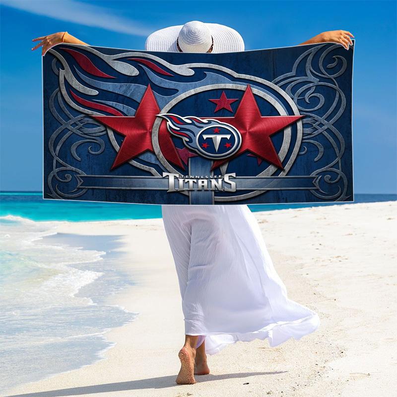 Пляжное полотенце с принтом Tennessee Titans, Большое, Мягкое, Быстросохнущее, для Пляжа, Кемпинга, Плавания