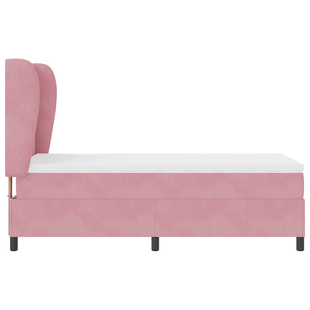 Boxspring bed with headboard Pink 200 x 100 cm Velvet