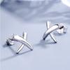 Серьги-буквы алфавита из стерлингового серебра S925 Personality X, модные универсальные серьги-ювелирные изделия для пары из серебра с геометрическим узором