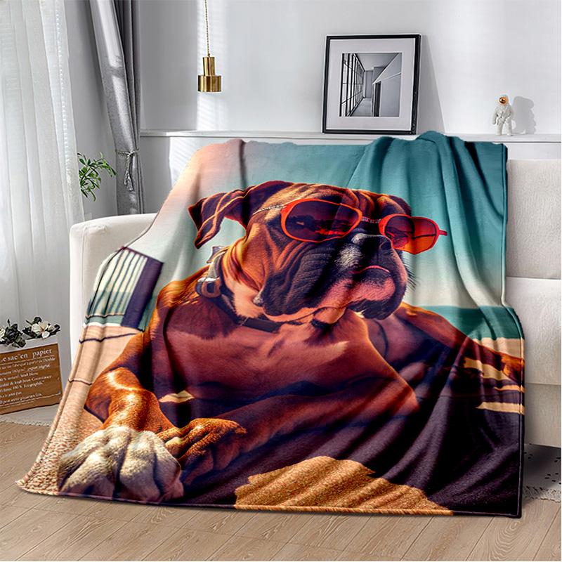 Одеяло с милой собакой, мультяшным хаски, самоее, чихуахуа, коки, померанским шпицем, мягкое одеяло для дома, спальни, чехол для дивана, детское одеяло