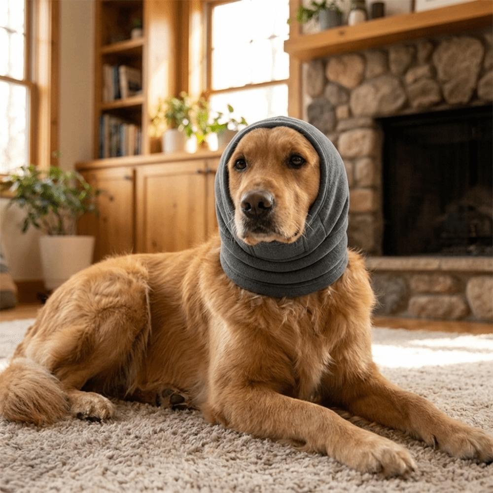 Breathable Dog Soothing Headgear Noise Reduction Dog Ear Cover Pet Calming Hood  Sleep Use