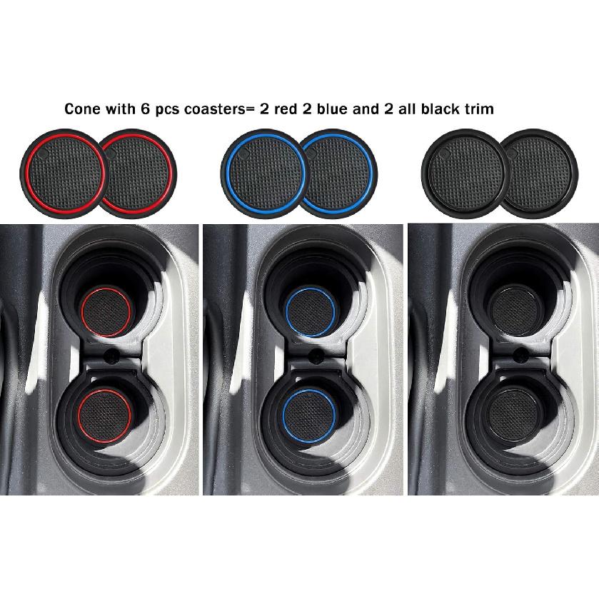 Auovo 2 Pcs Cup Holder Erts Replacement For Frontier 2005- Xterra 05-15 Pathfinder 05-12 Replace 96975-EA000 96975-ZS00A(With 3 Pairs Of TPE Coasters