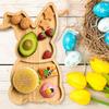 Easter Cartoon Rabbit Ornament Handicraft Creative Storage Tray Desserts Snacks Display Home Party Wood DIY Festival Supplies