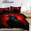 Crow Pattern Bedding Quilt Set Quilt Cover Pillowcase Home Decoration Birthday Gift (1 * duvet cover + 2 * pillowcase, without core)