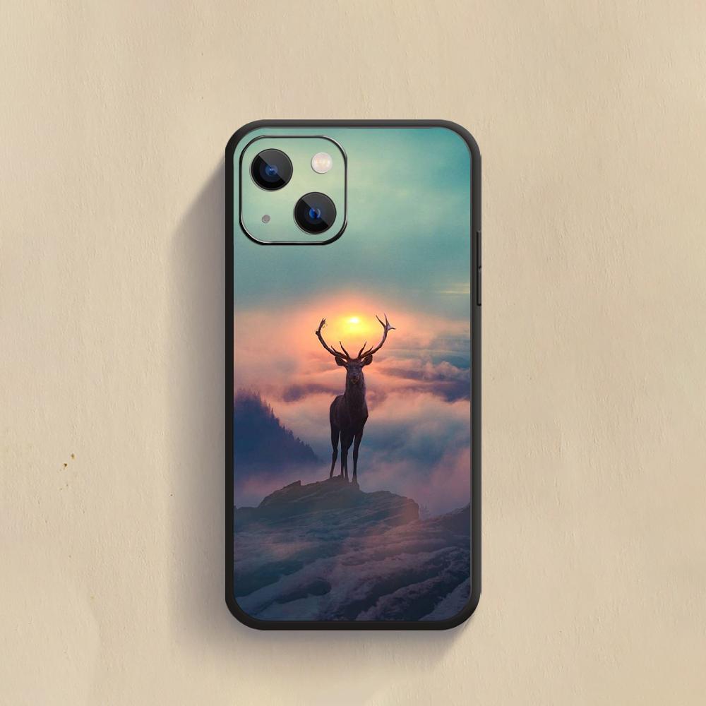 Animal Deer Antlers Phone Case For iPhone Samsung Galaxy Redmi Xiaomi Oppo OnePlus Note S A 7 8 9 10 11 12 13 14 20 21 22 23 53 54 Pro Max Plus Ultra