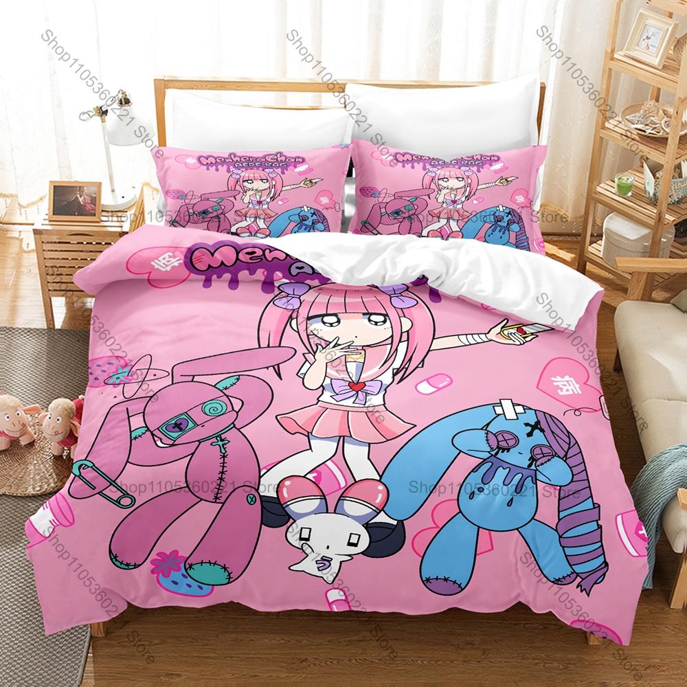 Cool Personality Menhera Chan New Bedding Set Cute Anime Girl 3D Print Duvet Cover Set Soft Microfiber Bed Set For Bedroom Decor