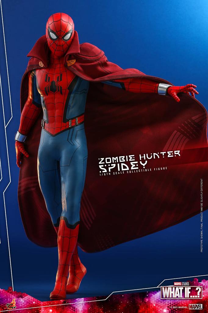 Шедевр ТВ Что такое Zombie Hunter Spidey Scale Figure Red If...? 1/6