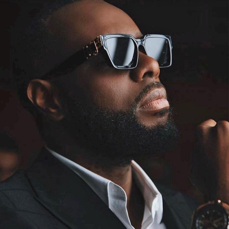 Роскошные квадратные мужские солнцезащитные очки Гламур Модный бренд Солнцезащитные очки для женщины Классические винтажные черные Дизайнерские градиентные линзы