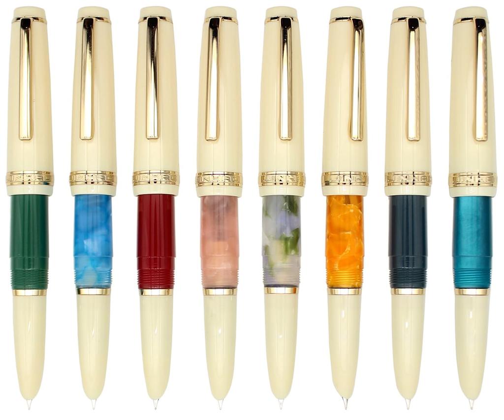 Gullor Mini Fountain Pen with Gold Acrylic Pocket Hidden Extra Fine Nib Trim, Pen, Green, (0.38mm)