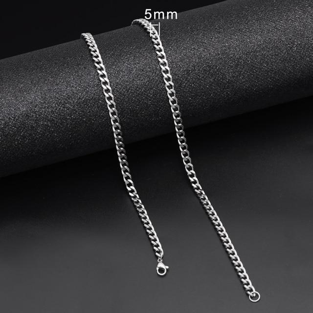 Кубинское звено-цепочка для мужчин и женщин, базовое ожерелье из нержавеющей стали в стиле панк, золото, черный цвет, мужское колье, ювелирные изделия, подарки