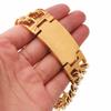 High Quality Stainless Steel Smooth Bracelets Gold Color Double Row Hand Chain ID Bracelet Bangle for Men Jewelry