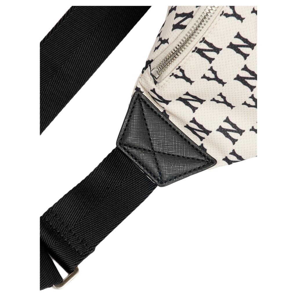 MLB Серия Monogram New York Yankees Винтажный Цветочный Принт Логотип Буквой Съемная Сумка на Пояс Унисекс Сумка на Пояс Черный Белый 3AHSM012N-50CRD