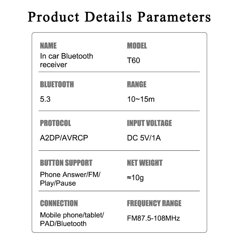 Автомобильный Bluetooth 5.3 FM-передатчик USB беспроводной аудиоадаптер с микрофоном Hands-Free звонки музыка для автомобильной аудиосистемы