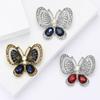 Fashion Retro Alloy Diamond-Encrusted Butterfly Brooch, High-End Versatile Women'S Coat, Cardigan, Corsage Jewelry Pin