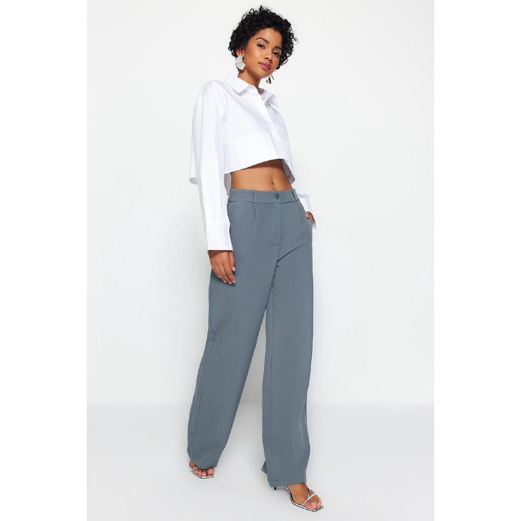 Black Wide Leg Woven Trousers Twoaw21pl0076