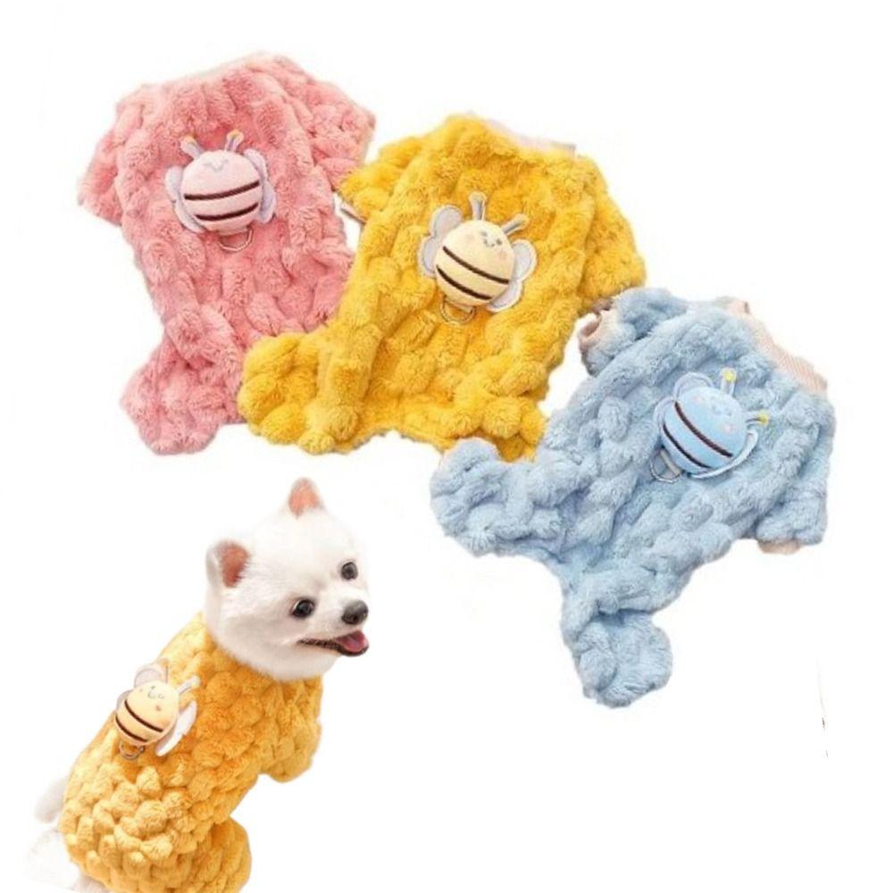 Cute Puppy Harness Coat Warm Four Legged Pet Clothes Pajamas Dog Winter Jumpsuit Kitten Clothing
