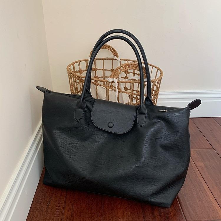 Вместительная сумка-тоут для поездок на работу, черная, ручная, дорожная сумка для коротких поездок, легкая, водонепроницаемая, портативная, багажная сумка для женщин