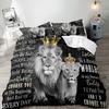 Sexy Black Girl Lion Duvet Cover Set African American Bedding Set Queen Wild Animals Lions Women Room Comforter Cover 3pcs Sets
