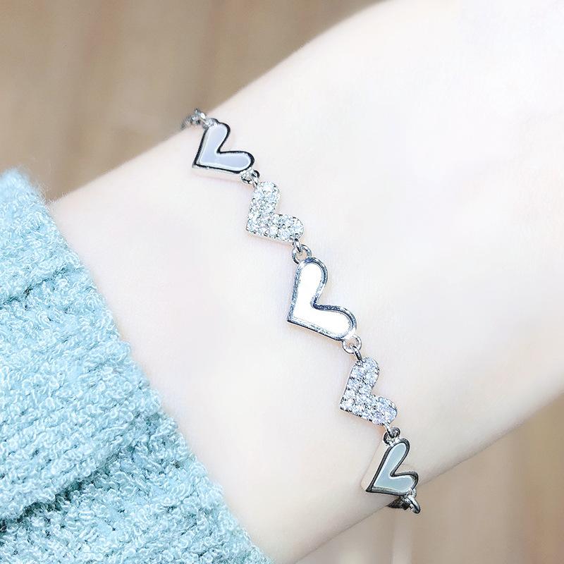 Регулируемый выдвижной браслет, летние аксессуары, браслет на День святого Валентина в форме сердца, персиковое сердце, стильный женский браслет-цепочка, идеальный подарок на 2024 год