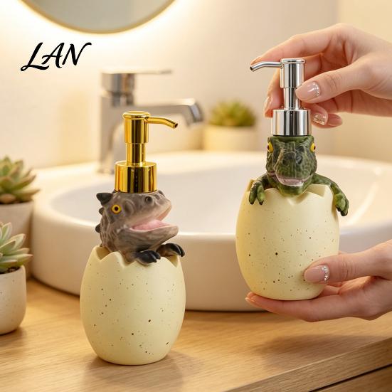 Compact Travel Soap Pump Dinosaur Dispenser Bottle, Reusable Refillable Hand Sanitizer Gift for Home And Bathroom Durable Vinyl ABS Decorative
