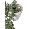 Artificial Flower Moblen Mica Diamond Pastel Green Eucalyptus Pendant In A White Pot