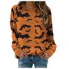 Spring and Autumn Round Neck 3D Halloween Theme Printed Top Fashionable Casual Long Sleeved Women's T-shirts