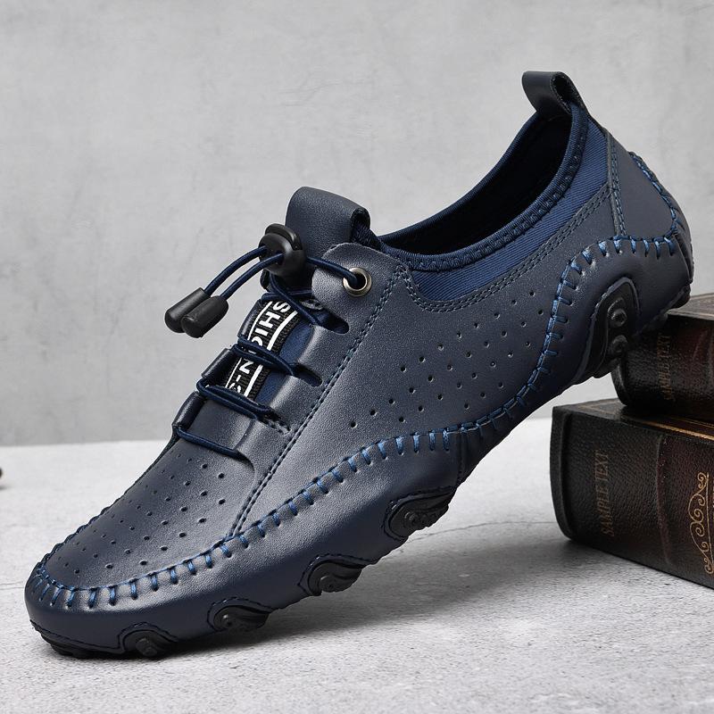 Large Size Men's Shoes Octopus White Beanie Shoes Men's Breathable Casual Shoes Soft-soled Driving Lazy Shoes