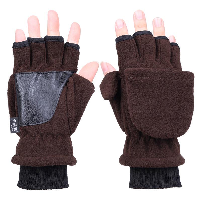 Double Layer Warm Thickened Non-slip Touch Screen Half Finger Cycling Ski Snowboard Fishing Gloves